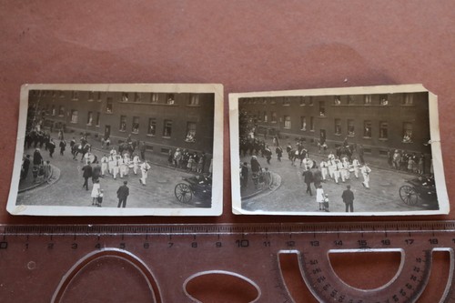 Zwei alte fotos festumzug - alte,