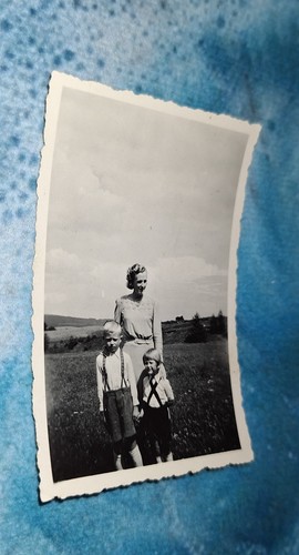 Altes foto junge blonde - junge, frau