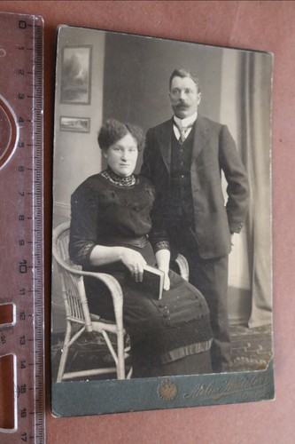 Altes kabinettfoto mann und - -,